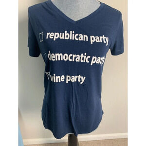 Women's Chin-up Political Graphic T-Shirt Wine Party Size Med